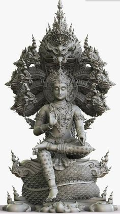 an image of a statue that is in the shape of a buddha sitting on top of a