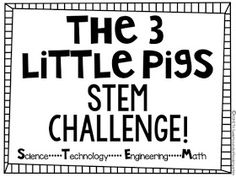 Sweet Sounds of Kindergarten : The 3 Little Pigs- STEM Challenge!! Structures Art, Fun Experiments For Kids, Stem Bins, 3 Pigs, Makerspace Ideas, Stem Club, Kindergarten Stem, Easy Stem