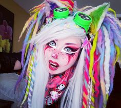 Cybergoth Makeup, Pastel Pictures, Goth Cosplay, Pastel Makeup, Pastel Goth Outfits, Toxic Waste, Kawaii Makeup, Cute Clown, Pastel Goth Fashion