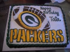 a birthday cake for a packers fan