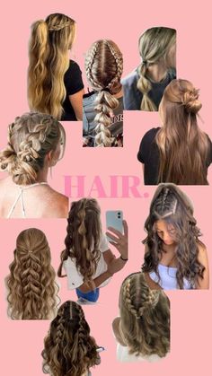 Hair Styles For Dark Brown Hair, Thick Brown Hair Styles, Easy Long Hair Styling Ideas, Braided Sporty Hairstyles, Thick Curly Hairstyles, Coily Hairstyles, Cute Volleyball Hairstyles, Aesthetic Hairstyles