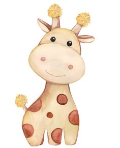 a drawing of a giraffe with flowers on its head