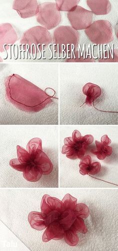 the steps to make a flower out of sheer fabric