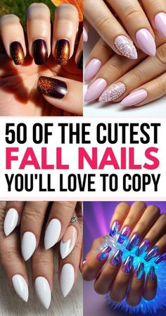 Shimmery Nails, Nailart Halloween, Nails October, Nail Fall, Pastel Pink Nails, Cozy Colors, Season Nails, Glitter French Tips, Trendy Nail Designs