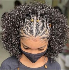 Braids For Black Women Short Styles, Braids And Natural Curls, Black Women Hairstyles 4c, Braids In Front Curly Hair In Back Natural Hair, Curly Hair With Braids On Top, Braids With Curls Natural Hair, Braids For Curly Hair Natural Curls, Puerto Rican Braids