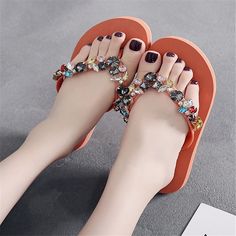 SPECIFICATIONSstyle 2: Leisure and comfortstyle 1: Beach shoessize: 35,36,37,38,39 40With Platforms: YesUpper Material: PUStyle: BohemianShoes Type: Flip FlopsSeason: SummerPlatform Height: 0-3cmPattern Type: SolidOutsole Material: RubberOrigin: CN(Origin)Model Number: JBD731Item Type: SlippersInsole Material: EVAHeel Type: Flat withHeel Height: Flat (≤1cm)Fit: Fits true to size, take your normal sizeFashion Element: ShallowDepartment Name: AdultColor: black orange greenBrand Name: JIANBUDANAppl Bohemian Shoes, Decorating Flip Flops, Orange Shoes, Flat Slipper, Summer Flats, Green Brands, Beach Shoes, Comfortable Fashion, Types Of Shoes