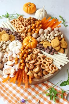 a platter filled with different types of snacks