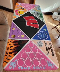 wisconsin badgers painted pong table inspo Painting Ping Pong Table, Penn State Pong Table, Beer Ping Pong Table Painted, Painted Pong Table College, Diy Pong Table Painted, Get Your Balls Wet Beer Pong Table, Beer Die Table Painted Ideas, Funny Pong Table Painted College