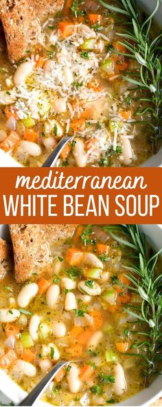 white bean soup with fresh veggies and herbs Chicken And White Bean Soup Eating Well, Vegetable White Bean Soup, Mediterranean Chicken And White Bean Soup, 10 Minute White Bean Parmesan Soup, Mediterranean Bean Recipes Healthy, White Bean Rice And Dill Soup, White Bean Carrot Soup, White Beans And Carrots, Cauliflower And White Bean Soup