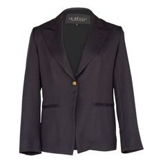 Le Reussi Blazer is a sophisticated jacket that will elevate any look. It Is tailored to a modern fit to emphasize its boxy shape. The ultimate luxury piece for every woman’s wardrobe. . Color: Black. Length: 24 inches. Made in America. Care: Dry Clean. Composition: 59% PPU elastine, 41% nylon. Sizing: • Fits true to size • Designed for a regular fit • Mid-weight, non-stretchy fabric • Model is 5ft 11in/ 180.34 cm, and wears a size Small (2) Charcoal Blazer, Wardrobe Color, Business Outfit, A Pencil, Wool Suit, Work Wardrobe, Professional Outfits, Sweater Set, High End Fashion