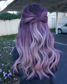 Exotic Hair Color, Purple Hair Highlights, Perfect Blonde Hair, Purple Ombre Hair