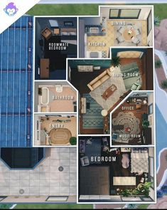 an aerial view of a floor plan for a house with pool and hot tubs