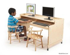 Whitney Brothers Adjustable Computer Desk | Kids Collection | Modishstore Preschool Tables, Preschool Furniture, Yellow Desk, Adjustable Computer Desk, Classroom Desk, Furniture Logo, Reclaimed Furniture, Kids' Desk, Desk Height