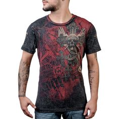 Resurrection Tee Edgy Faded Distressed T-shirt, Stonewashed Band Merch T-shirt For Streetwear, Concert Distressed Washed Black T-shirt, Distressed Washed Black T-shirt For Concert, Black Stonewashed Short Sleeve Tops, Stonewashed Band Merch Crew Neck Top, Red Distressed Short Sleeve T-shirt, Band Merch Stonewashed Crew Neck T-shirt, Stonewashed Band Merch T-shirt With Crew Neck