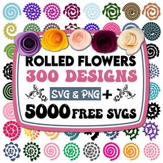 rolled flowers 300 designs svg and png