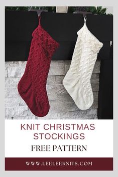 Christmas Stocking Knitting Pattern - Leelee Knits Christmas Stocking Knitting Pattern Free, Knitted Christmas Stocking Patterns Free, Christmas Stocking Knitting Pattern, Stocking Knitting Pattern, Christmas Stocking Pattern Free, Knitted Christmas Stocking Patterns, Stocking Pattern Free, Crochet Chain Stitch, Double Pointed Knitting Needles