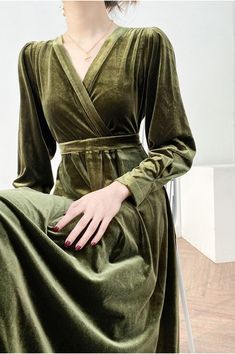 Women Velvet Dress, Midi Dress, Long Sleeves Dress, Custom Oversized Dress, Winter Wrap Dress Plus Size Clothing Party Wedding Dress R62 - Etsy UK Walk Of Shame Outfit, Luxury Winter Velvet Dress, Luxury V-neck Velvet Dress For Women, Retro Green Velvet Dress, Green Long-sleeved Velvet Dress, Walk Of Shame, Winter Wrap, Long Midi Dress, Oversized Dress