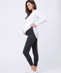 Lounge around in the super comfy, Jersey Lounge Pant. Featuring a soft, rib knit, fold-over waistband, slight drop crotch and cuffed hems. Viscose / Elastane Relaxed Fit Viscose elastane rib waist and cuffs Full length You'll love lounging around in these extremely soft and comfy pants Moisture-wicking Loungewear Pants, Nursing-friendly Relaxed Fit Sleepwear, Relaxed Fit Nursing-friendly Sleepwear, Comfortable Nursing-friendly Sleepwear, Casual Maternity Nursing-friendly Sleepwear, Maternity Boutique, Breastfeeding Clothes, Comfy Pants, Nursing Bra