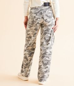 HIDDEN Logan Camo Dad Cargo Pant - Grey 24/31, Women's Greycamo High rise Stretch fabric Relaxed through the hip and thigh 18 bottom opening. 94% Cotton 5% Polyester 1% Spandex. Machine wash cold. Do not bleach. Tumble dry low. Iron low. Apparel & Accessories > Clothing > Pants Snow Camo, Pant For Women, Grey Camo, Clothing Pants, Cargo Pants Women, Cargo Pant, Accessories Clothing, Low Iron, Women's Pants