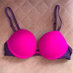 Pink Victoria’s Secret Padded Push Up Bra. Great Condition. Never Worn. Adjustable Straps. Very Padded. Will Ship Next Business Day And Accepting All Reasonable Offers. Purple Stretch Seamless Bra, Purple Seamless Stretch Bra, Purple Push-up Bra With Padded Cups, Purple Stretch Bra With Padded Cups, Stretch Purple Bra With Padded Cups, Purple Stretch Padded Bra, Purple Padded Stretch Bra, Stretch Padded Purple Bra, Purple Seamless Underwire Bra