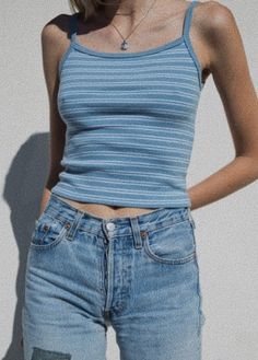 2019 Brandy Melville, Ocean Academia, Cotton Tops For Women, Brandy Fits, Nautical Table, Brandy Melville Tank Top, Chic Baby, Stripe Outfits, Baby Tees