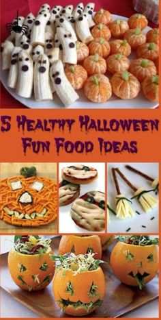 five healthy halloween fun food ideas with pumpkins and jack - o'- lanterns