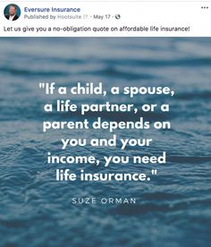 a quote from suze orman about life insurance