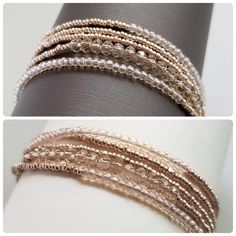 Dainty Rose Gold Bracelet for Women Multi Wrap Bracelet Stack | Etsy Rose Gold Bracelet For Women, Rose Gold Eye Makeup, Multi Wrap Bracelet, Bracelet Layering, Dainty Rose, Stack Bracelet, Silver Bracelets For Women, Handcrafted Bracelets, Gold Bracelet For Women