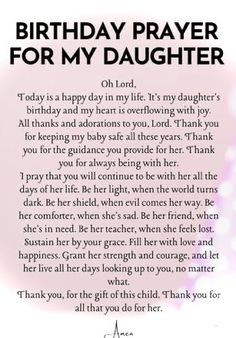 a birthday prayer for my daughter