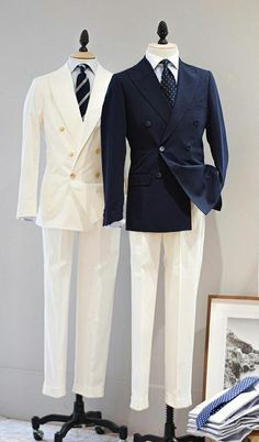 Expensive Outfits Men, Expensive Suits Men, Luxury White Double Breasted Suit For Work, Luxury White Double Breasted Workwear Suit, Custom Fit Double Breasted Suit For Groom, Classic Slim Fit Double Breasted Suit For Semi-formal Occasions, Classic Slim Fit Double Breasted Suit For Semi-formal, White Double Breasted Suit With Notch Lapel For Business, Bespoke Double Breasted Suit With Notch Lapel For Groom