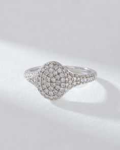 Our Perfect Pave Signet Ring is our luxurious pave take on the tradition signet ring- it's the ideal statement ring for everyday. Featuring a round signet shape, this ring is perfect to wear solo or styled in a stack and competitively priced. Luv Aj, Fine Jewels, Real Diamonds, Lab Diamonds, Signet Ring, Statement Ring, Diamond White, Gold Vermeil, Round Diamonds