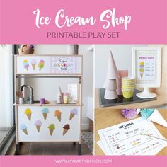 the ice cream shop printable play set