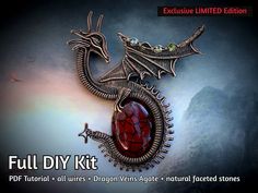 an image of a dragon pendant with the words full diy kit written below it