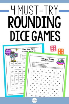 four must try rounding dice games with the text 4 must try rounding dice games on them