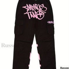 Russoo - Mens Y2K Inspired Cargo Pants with Trendy Doodles Pattern: Baggy Trousers for Casual Outdoor Wear and Street Style Minus Two Pants, Minus Two Cargo Outfit, Cargo Outfits Women, Minus Two, Boxing Clothes, Hiphop Style, Cargo Outfit, Mens Y2k, Drip Outfit Men