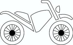 a drawing of a dirt bike with wheels and spokes on the front wheel rim