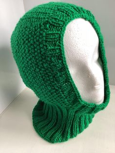 Hand made Balaclava This is a hand knitted balaclava in Green  It is hand made in Acrylic and is a large in size Would be ideal for an adult Can be machine washed at 30% and dry flat for the best results  I can knit these in different colours and sizes so please get in touch if you would like something different Please take a look at my shop for my other hand knitted items Knitted Balaclava, Knitted Items, Ski Mask, Skull Cap Beanie, Skull Cap, Winter Hat, Hand Knitting, Caps Hats, Ideal Gift