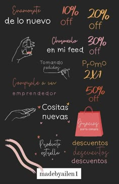 a blackboard with the words made by hand written in spanish and english on it