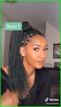 Style With Box Braids, How To Put Box Braids In A Ponytail, Different Box Braids Styles, How To Tie A Bun With Box Braids, Style Your Braids Black Women, Easy Hairstyles For Box Braids, Boxed Braids Hairstyles, Ponytail With Box Braids, Hairstyles For Matric Dance