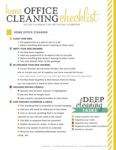 the home office cleaning checklist