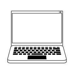 an open laptop computer sitting on top of a white surface with a blank screen above the keyboard