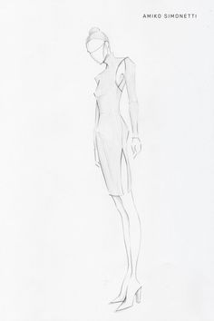 a drawing of a woman's dress with high heeled shoes and headband