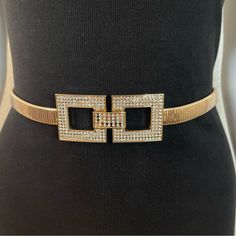 Gold Tone Square Buckle With Rhinestones Decor Chain Waist Metallic Belt Color: Gold Tone Please Notice: Black Dress Is Not Included, Listing Is For The Belt Only. Warning: P65 (See Last Picture) All Measurements Are Approximate And Taken Laying Flat: Length: 45 Inches Height: 1/2 Inch Tags For Exposure: Waist Belt Skinny Belt Western Boho Bohemian Gold Belt Statement Belt Chain Belt Location: Tote: #3 Elegant Metal Chain Belt For Night Out, Gold Rhinestone Jewelry For Night Out, Elegant Gold Chain Belt For Party, Chic Gold Jewelry With Rhinestones, Gold Chain Belt With Rhinestones For Party, Rhinestone Chain Belt For Party, Elegant Metal Chain Belt, Gold Rhinestone Chain Belt For Party, Luxury Formal Chain Belt With Gold-tone Hardware