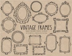 an old fashioned set of vintage frames