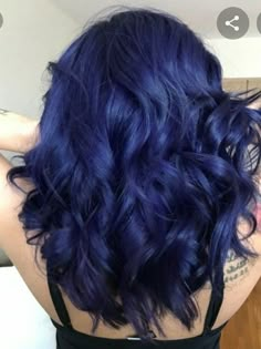 Indigo Blue Hair Color, Indigo Dyed Hair, Navy Purple Hair, Blue Purple Black Hair, Tanzanite Hair Color, Indigo Balayage, Dark Indigo Hair, Dark Blue Purple Hair, Sapphire Hair Color