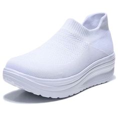 Upgrade your sneaker game with USS Shoes Aika Women's Platform Sneakers! These slip-on shoes feature a stretch fabric upper and rubber insole, providing a perfect fit for spring, summer, and autumn. These sneakers are stylish and comfortable with a solid pattern and true-to-size fit. Beige Shoes, Comfortable Sneakers, Wedge Sneakers, Trendy Shoes