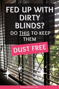 a window with blind blinds that say, feed up with dirty blinds? do this to keep them dust free