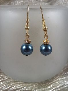 Christmas tree ornament ball pierced earrings pearl choose your color blue, gray, cream 1/2 in drop Blue Dangle Pearl Drop Earrings, Blue Drop Pearl Earrings With Pearl Charm, Blue Pearl Charm Earrings As Gift, Crafts Jewelry, Earrings Pearl, Diy Crafts Jewelry, Christmas Tree Ornament, Pierced Earrings, Tree Ornament