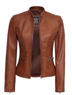 DECRUM REAL Leather Company WOMENS Genuine Leather TAN BROWN Jacket WOMEN'S SZ XS NEW!! Brown Lambskin Leather Jacket WomenIt's time to make a great impression among your social circle with our Women’s Cognac Leather Jacket. Cognac Leather jacket is a craft with high-quality real leather. Its internal viscose lining, and zipper pockets, and decorative seam increase elegance in your look.   Specification: Material: Real Lambskin Leather, soft polyester lining Front: Zip Fastener, Upright Collar, Cheap Chic Button-up Leather Jacket, Cabelas Women, Cafe Racer Leather Jacket, Motorcycle Jacket Women, Leather Jacket Women, Tan Leather Jackets, Womens Black Leather Jacket, Lambskin Leather Jacket, Tan Jacket