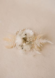 some white flowers are laying on the ground